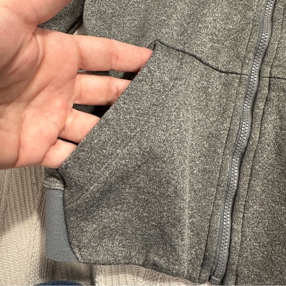 Nike Dri-Fit zip up hoodie, girls size small, gray/pink, pockets, spring, layer - Picture 2 of 12